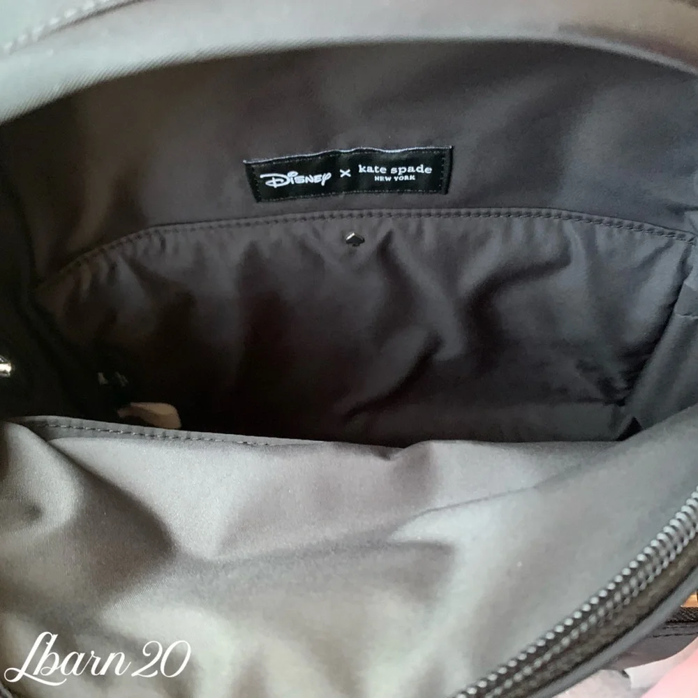 Kate Spade Cheshire Cat Disney X Black Nylon BackPack Alice in Wonderland Bag